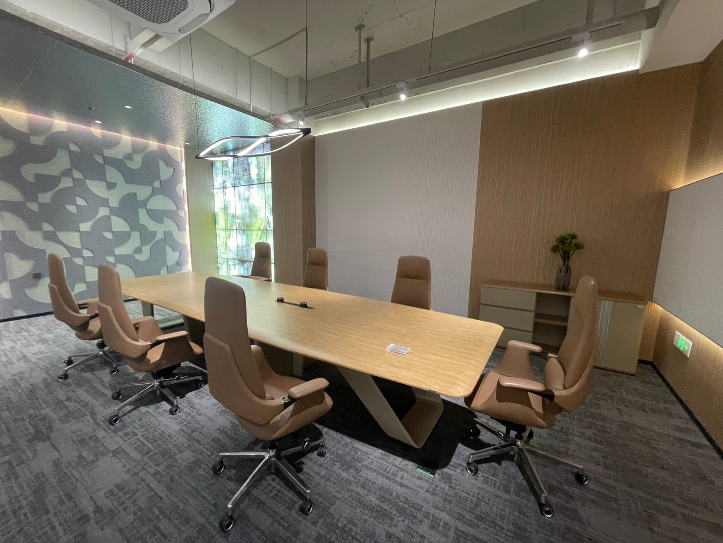 Modern Executive Conference Table with Cable Management System