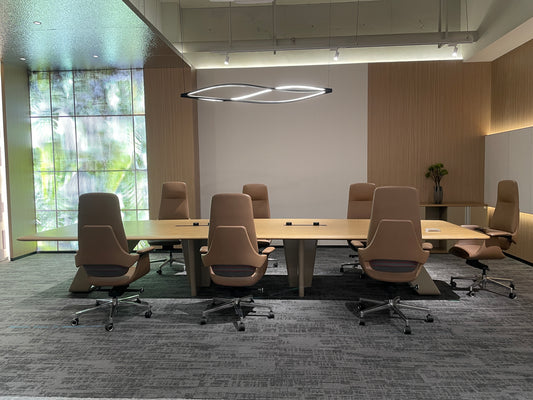 Modern Executive Conference Table with Cable Management System