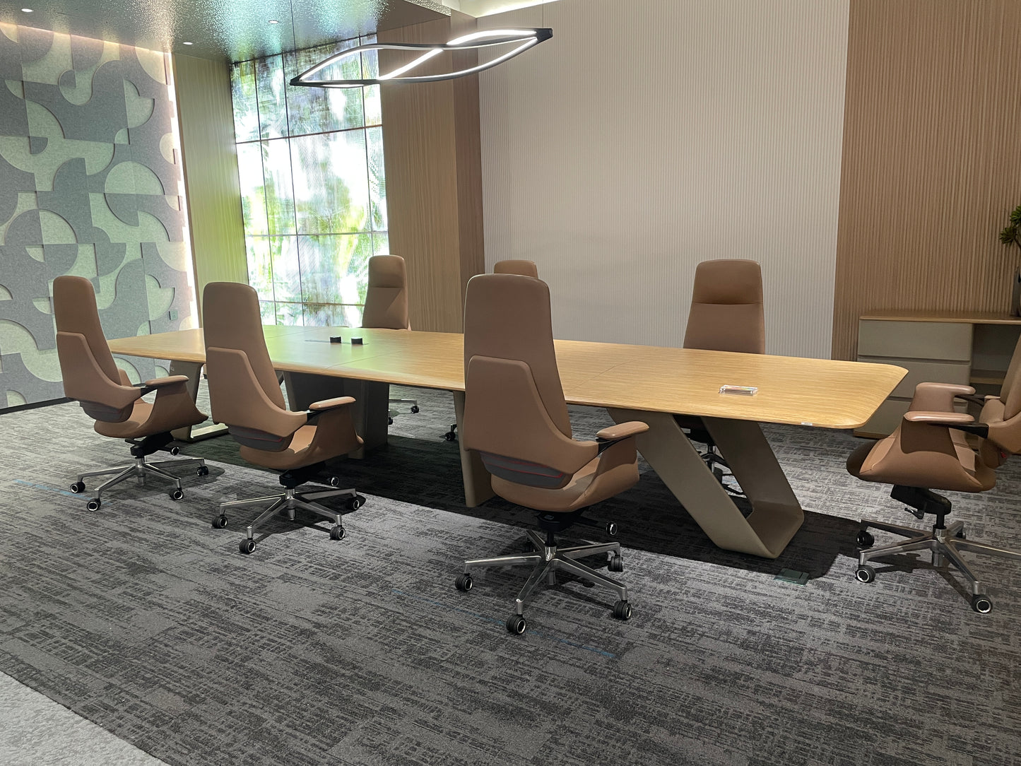 Modern Executive Conference Table with Cable Management System