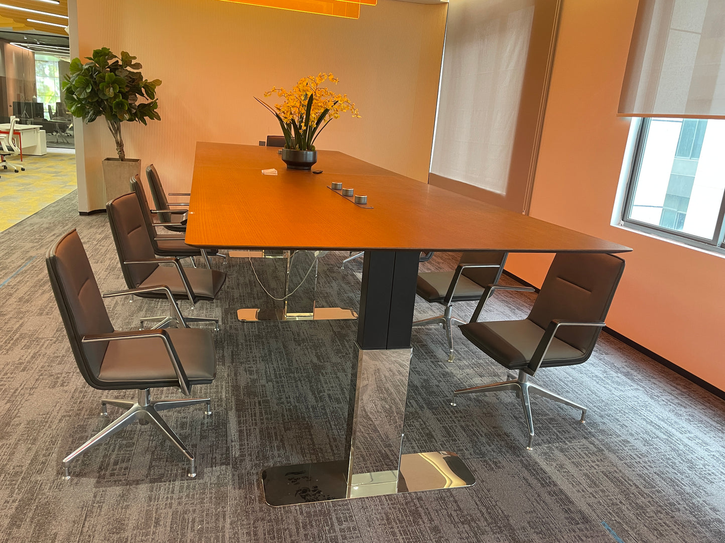 Zenith Electric Height-Adjustable Conference Table with Digital Memory Control