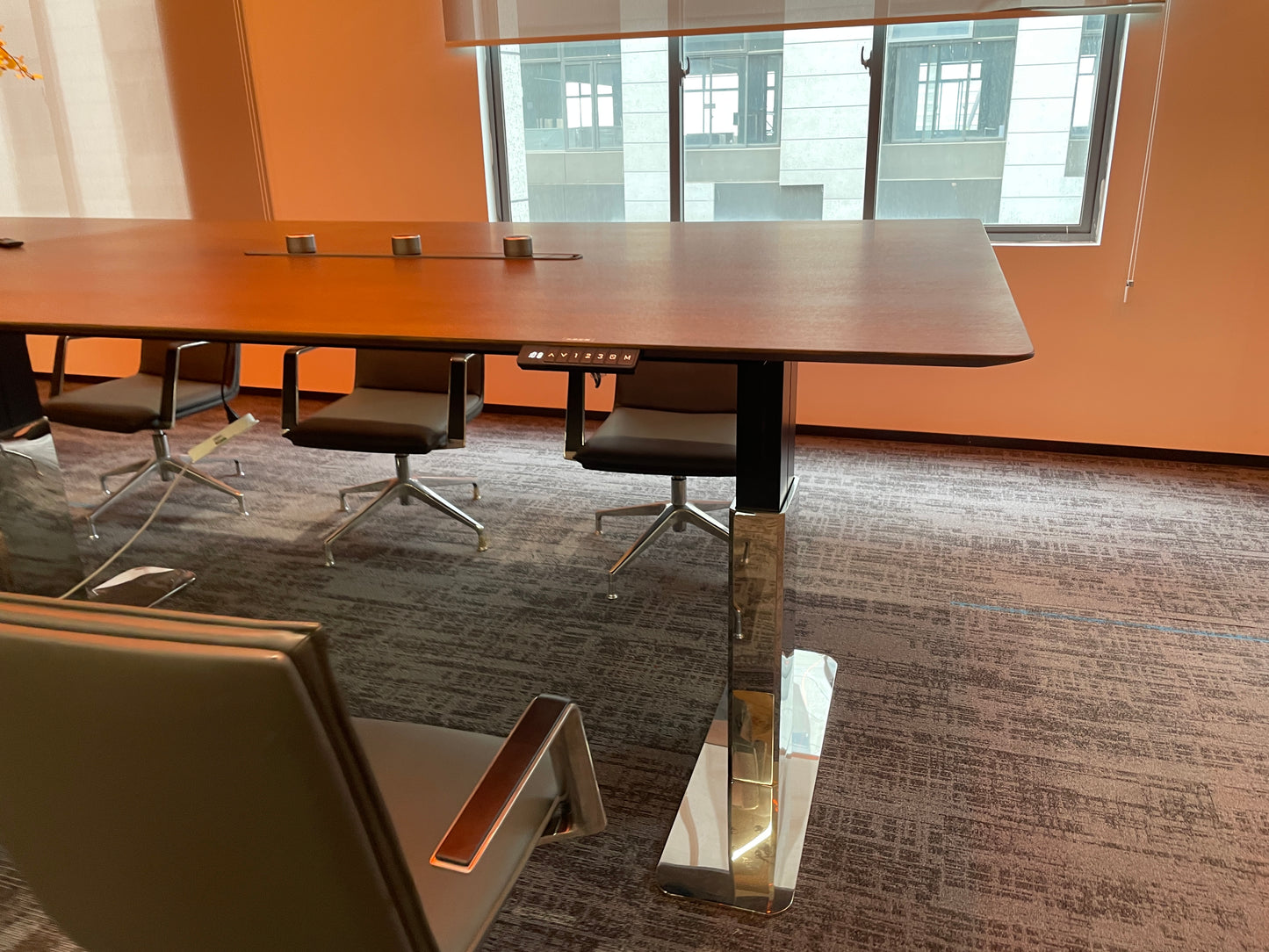 Zenith Electric Height-Adjustable Conference Table with Digital Memory Control