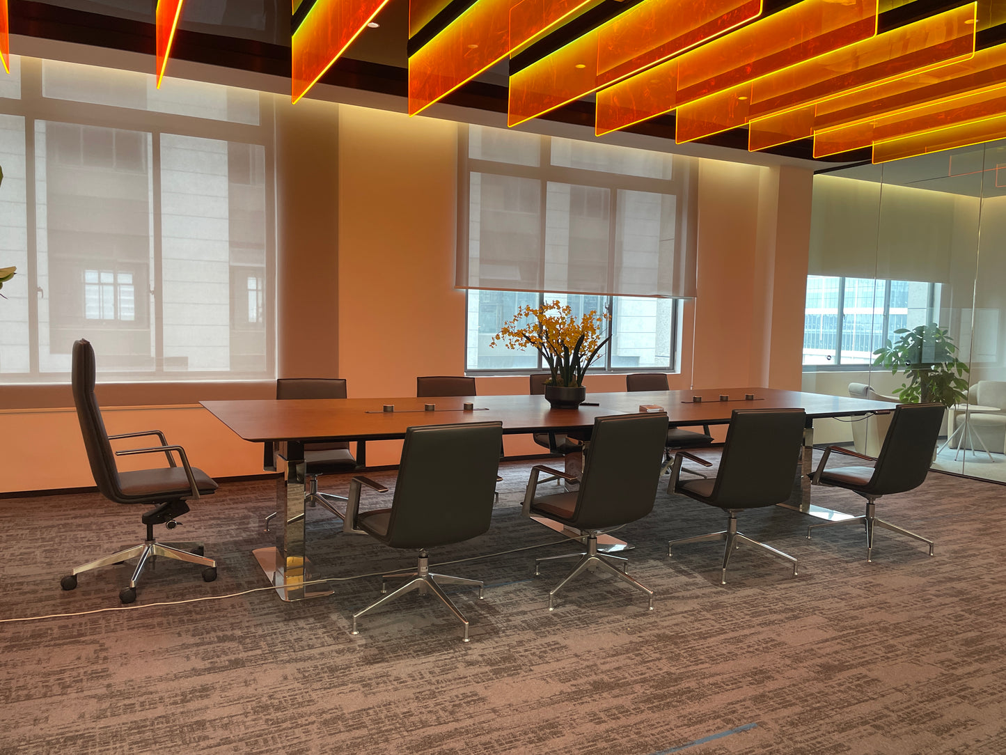 Zenith Electric Height-Adjustable Conference Table with Digital Memory Control
