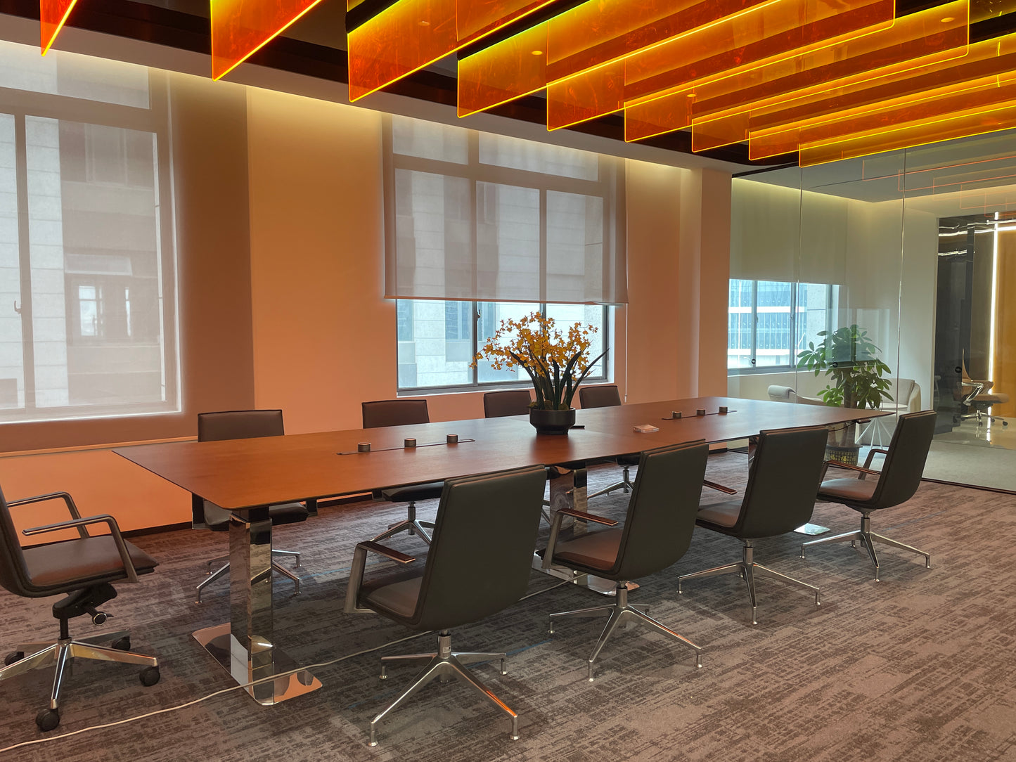 Zenith Electric Height-Adjustable Conference Table with Digital Memory Control
