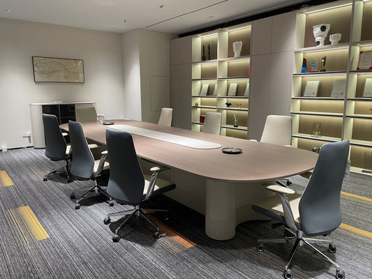 Elite Series Racetrack Executive Conference Table with Fluted Pedestals