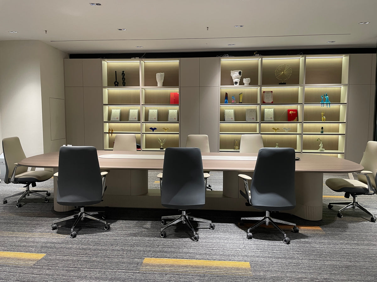 Elite Series Racetrack Executive Conference Table with Fluted Pedestals