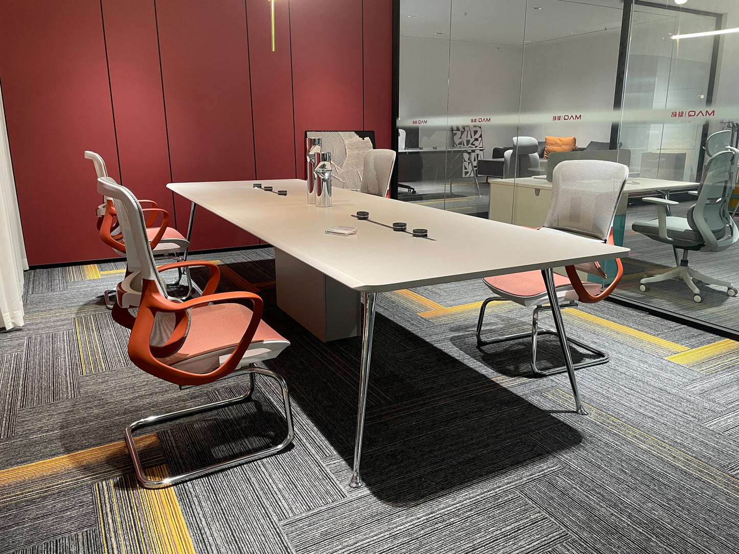 Aero Series Minimalist Boardroom Table with Hybrid Chrome Frame