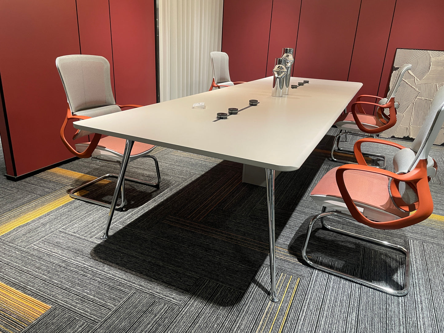 Aero Series Minimalist Boardroom Table with Hybrid Chrome Frame