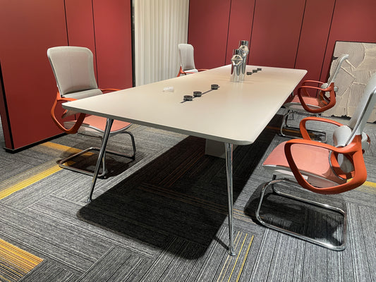 Aero Series Minimalist Boardroom Table with Hybrid Chrome Frame