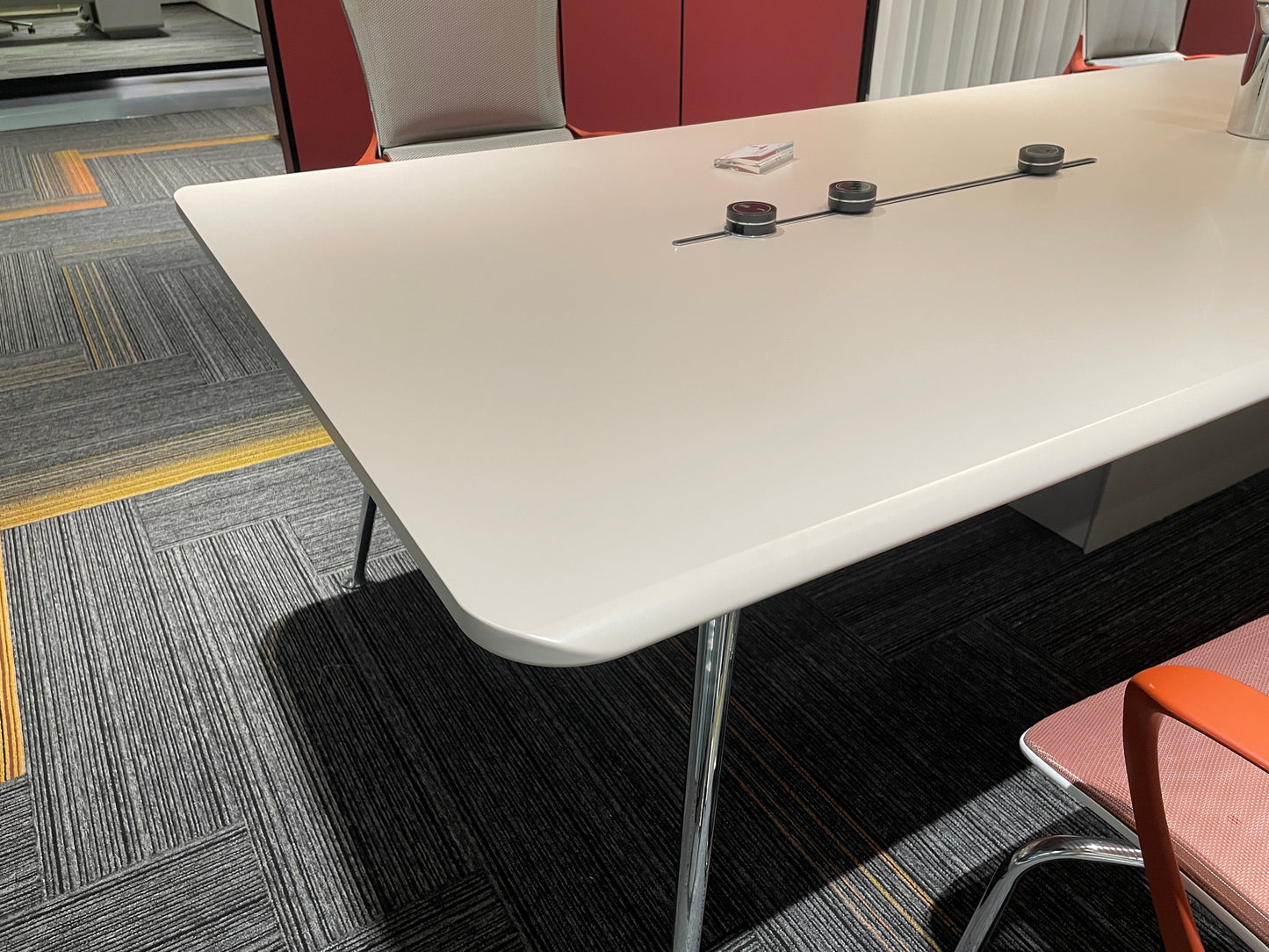 Aero Series Minimalist Boardroom Table with Hybrid Chrome Frame