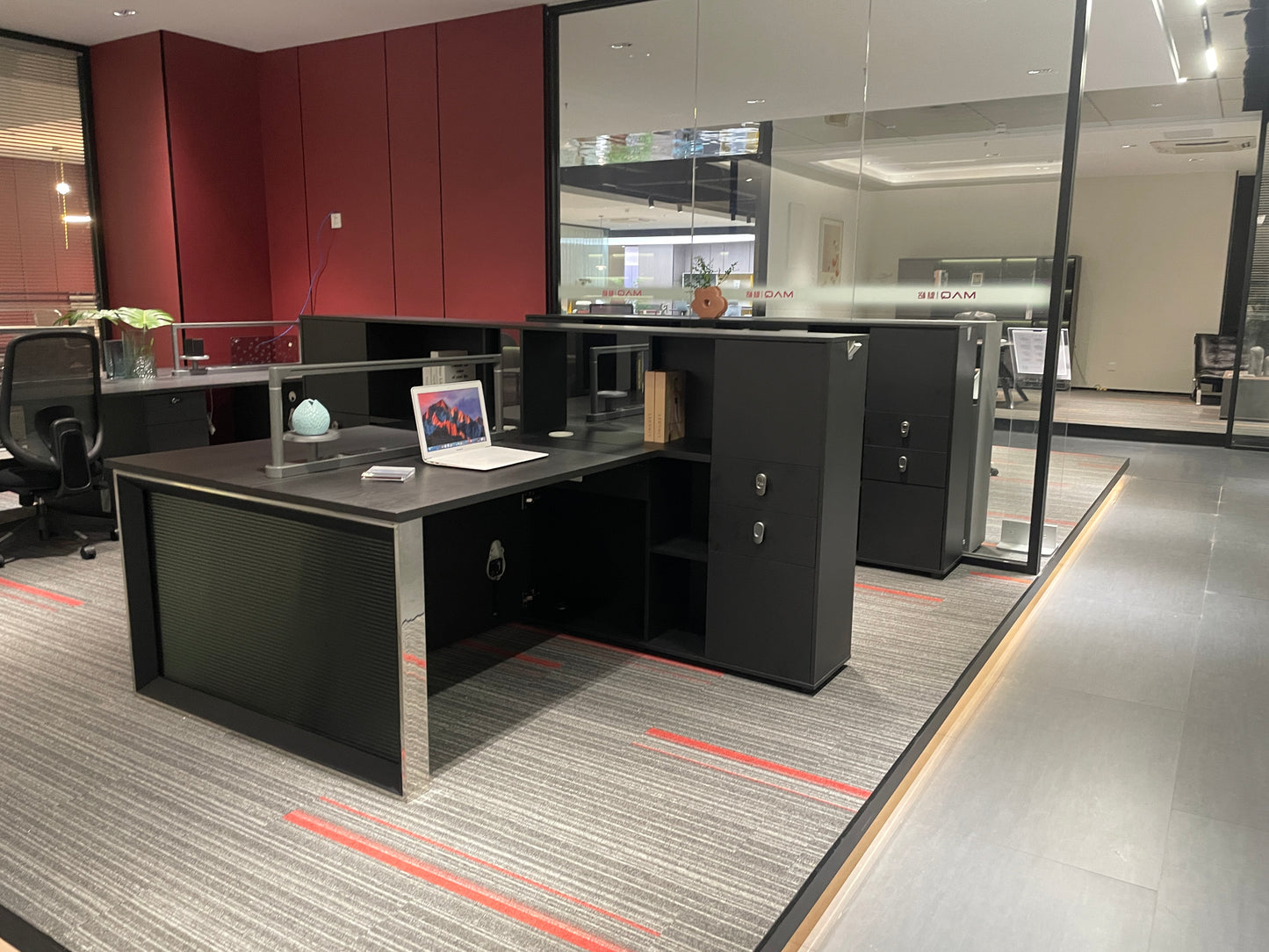 Premium L-Shaped Office Workstation with Side Storage | E1 Melamine Desk