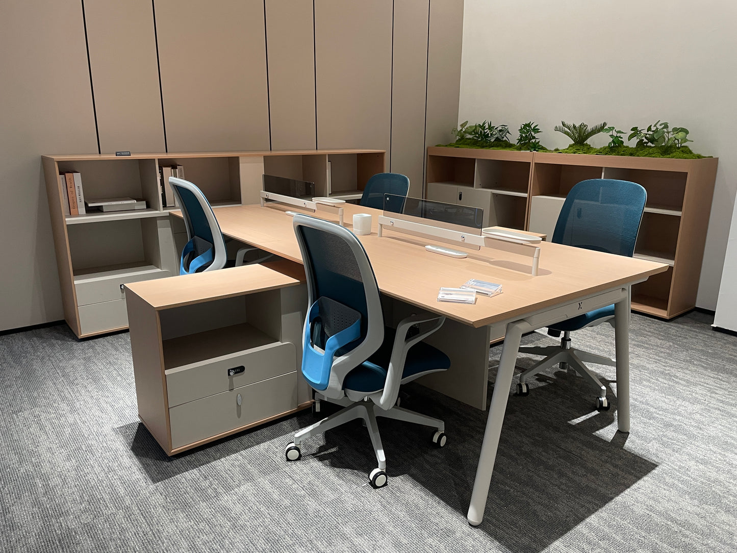 Premium L-Shaped Office Workstation with Side Storage | E1 Melamine Desk