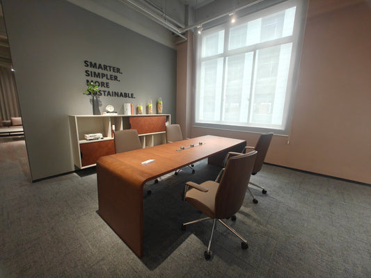 Seamless Waterfall Executive Desk | Modern L-Shaped Minimalist Workstation