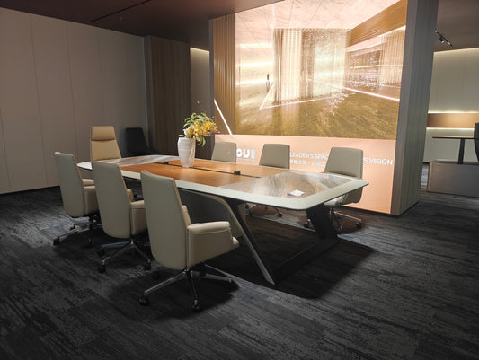 Sovereign Series Marble & Wood Biophilic Executive Conference Table